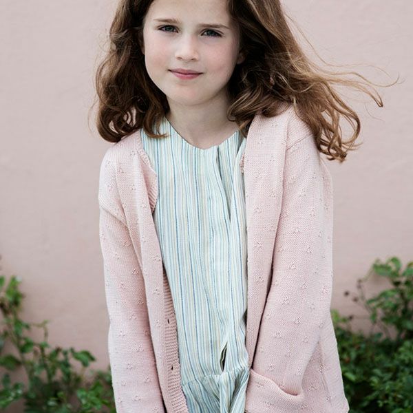 オーガニックコットン キッズノースリーブギャザードレス stripe