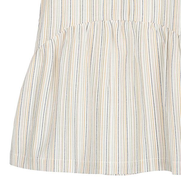 オーガニックコットン キッズノースリーブギャザードレス stripe