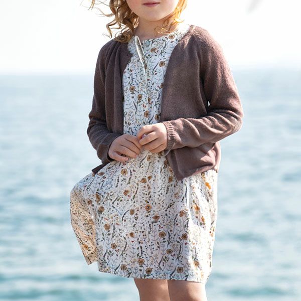 オーガニックコットン キッズノースリーブギャザードレス Print