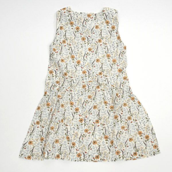 オーガニックコットン キッズノースリーブギャザードレス Print