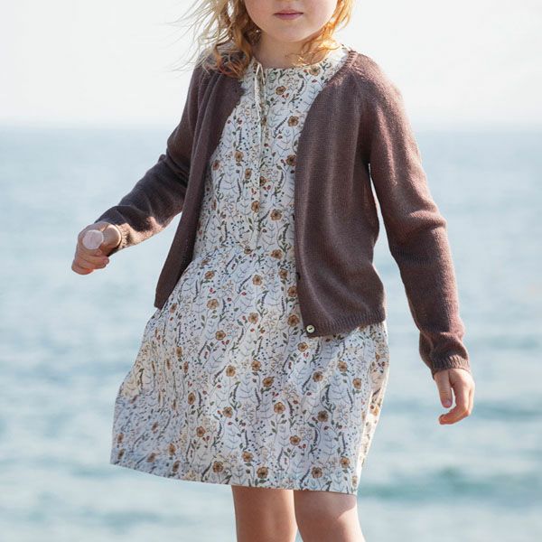 オーガニックコットン キッズノースリーブギャザードレス Print