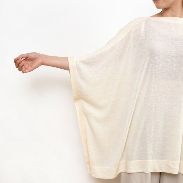 オーガニックコットン&リネン 切替ポンチョ