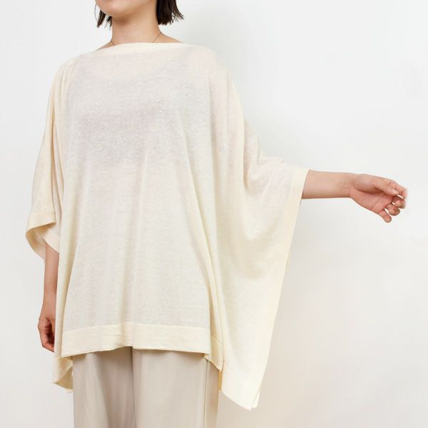 オーガニックコットン&リネン 切替ポンチョ