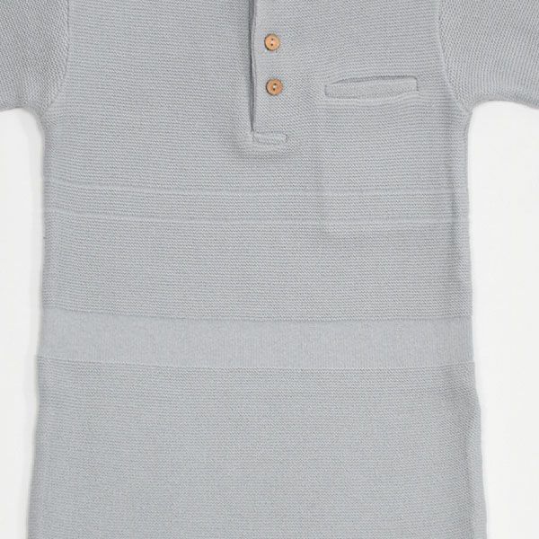 オーガニックコットン ベビー ニットショートロンパース(半袖) AIDAN