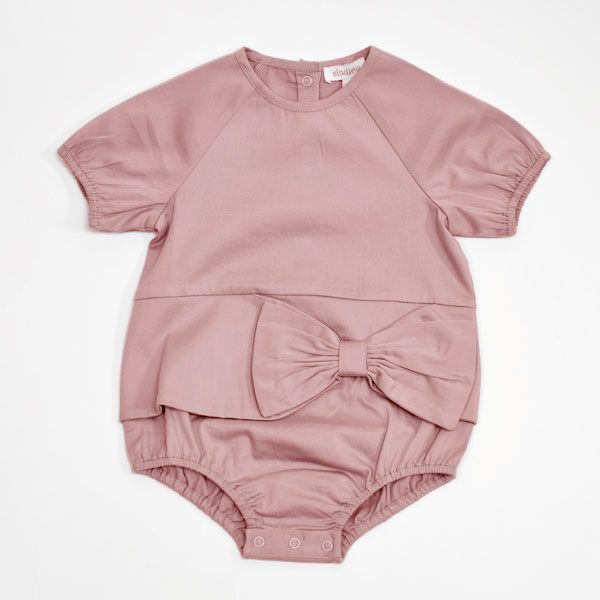 オーガニックコットン ベビー サテンロンパース(半袖) DEVINA