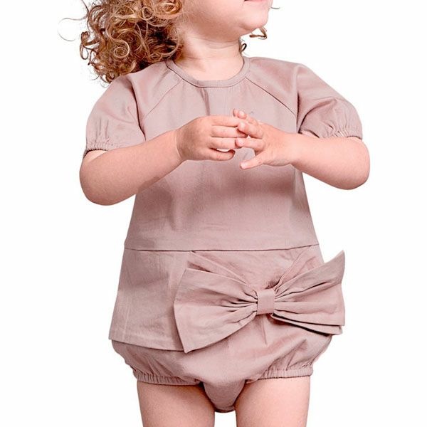 オーガニックコットン ベビー サテンロンパース(半袖) DEVINA