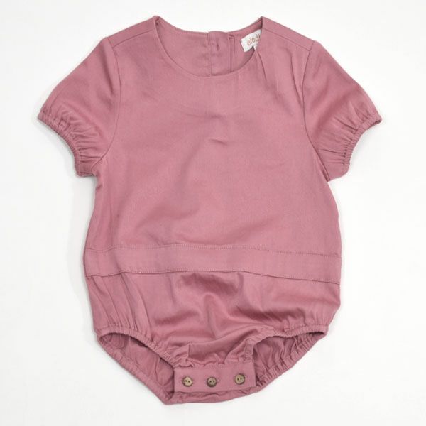 オーガニックコットン ベビー サテンロンパース(半袖) LEAH