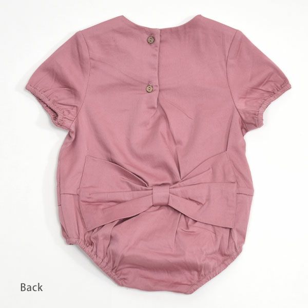 オーガニックコットン ベビー サテンロンパース(半袖) LEAH