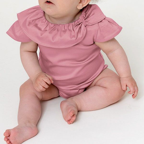 オーガニックコットン ベビー サテンロンパース(半袖) KADISHA