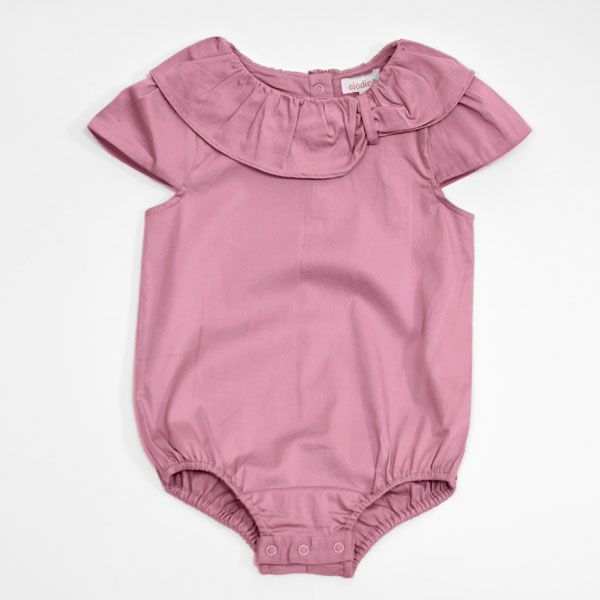 オーガニックコットン ベビー サテンロンパース(半袖) KADISHA