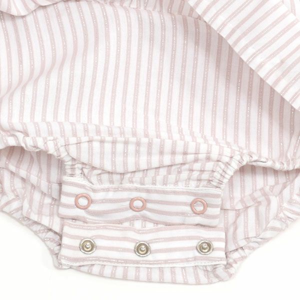 オーガニックコットン ベビー キャップスリーブロンパードレス JULIA