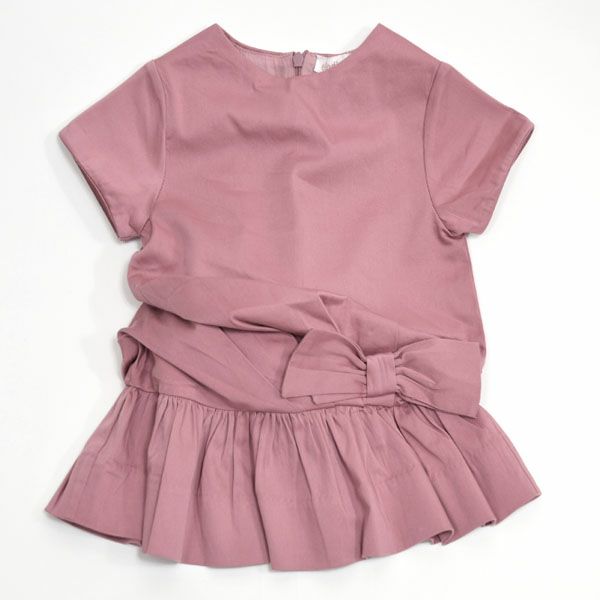 オーガニックコットン ベビー サテンドレス(半袖) LILLIE