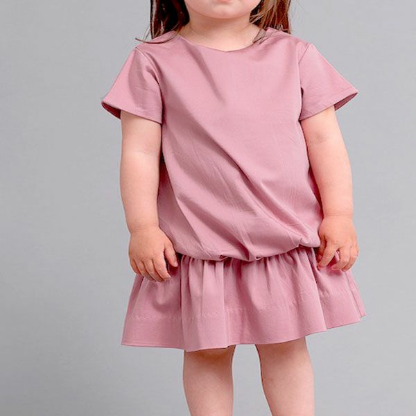 オーガニックコットン ベビー サテンドレス(半袖) LILLIE