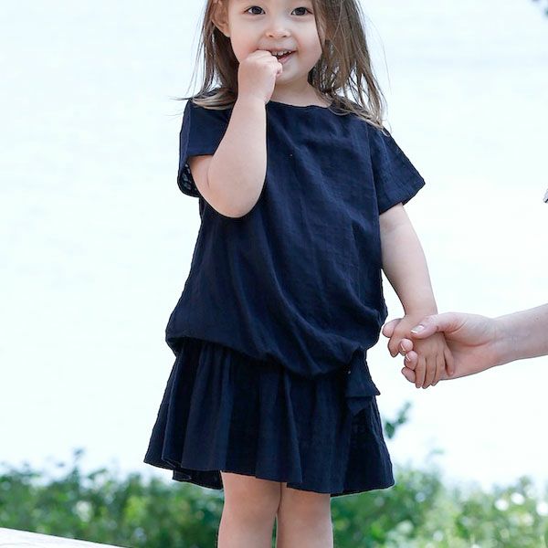 オーガニックコットン ベビー ドビー織りドレス(半袖) LILLIE