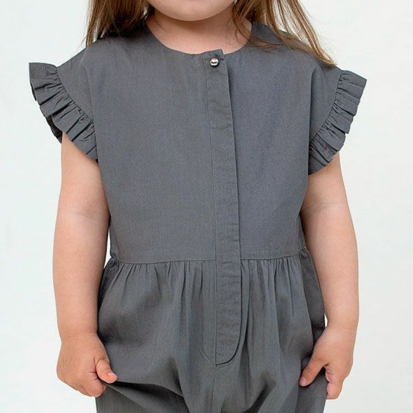 オーガニックコットン ベビー フリルスリーブジャンプスーツ SHAINE