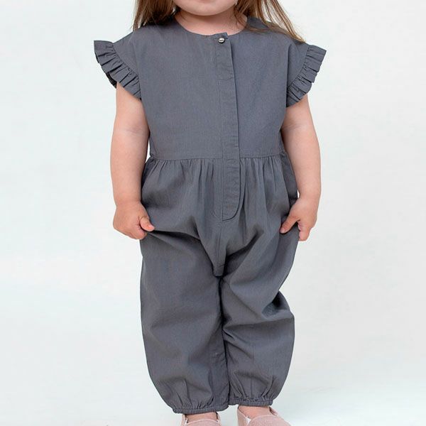 オーガニックコットン ベビー フリルスリーブジャンプスーツ SHAINE