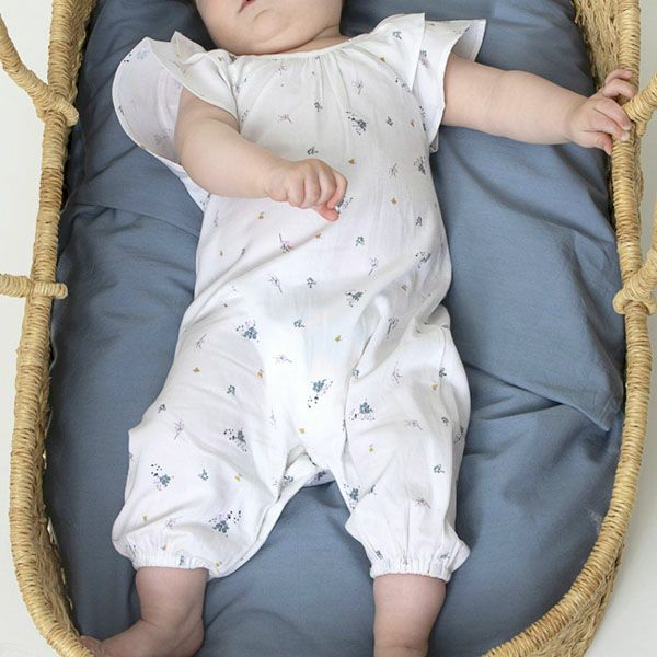 オーガニックコットン ベビー フリルスリーブジャンプスーツ SERAFINA