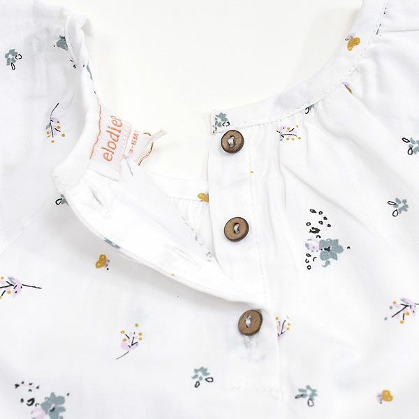 オーガニックコットン ベビー フリルスリーブジャンプスーツ SERAFINA