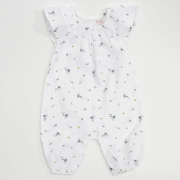 オーガニックコットン ベビー フリルスリーブジャンプスーツ SERAFINA