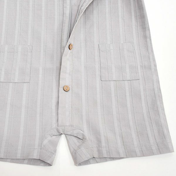 オーガニックコットン ベビー ドビー織りプレイスーツ(半袖)  ZANE