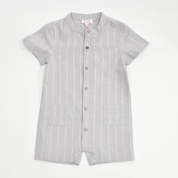 オーガニックコットン ベビー ドビー織りプレイスーツ(半袖)  ZANE