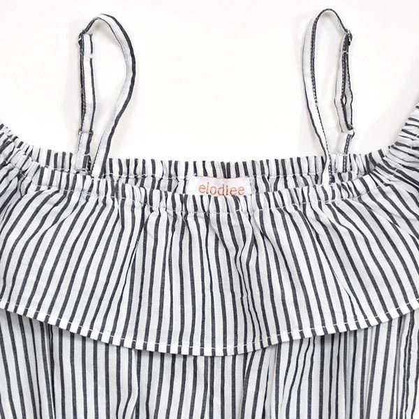 オーガニックコットン キッズ オフショルダードレス ストライプ MELODY