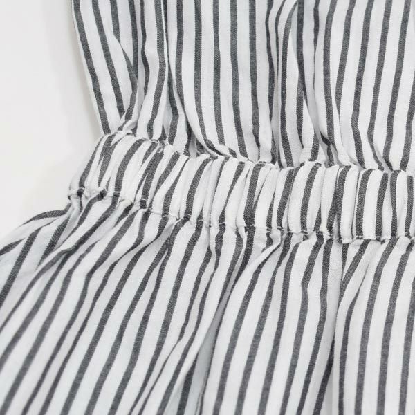 オーガニックコットン キッズ オフショルダードレス ストライプ MELODY
