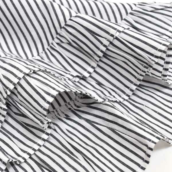 オーガニックコットン キッズ オフショルダードレス ストライプ MELODY