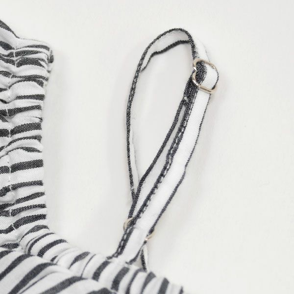 オーガニックコットン キッズ オフショルダードレス ストライプ MELODY