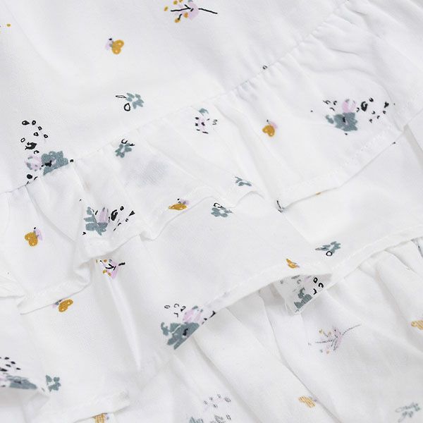 オーガニックコットン キッズ オフショルダードレス フラワー MELODY