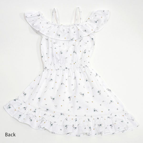 オーガニックコットン キッズ オフショルダードレス フラワー MELODY