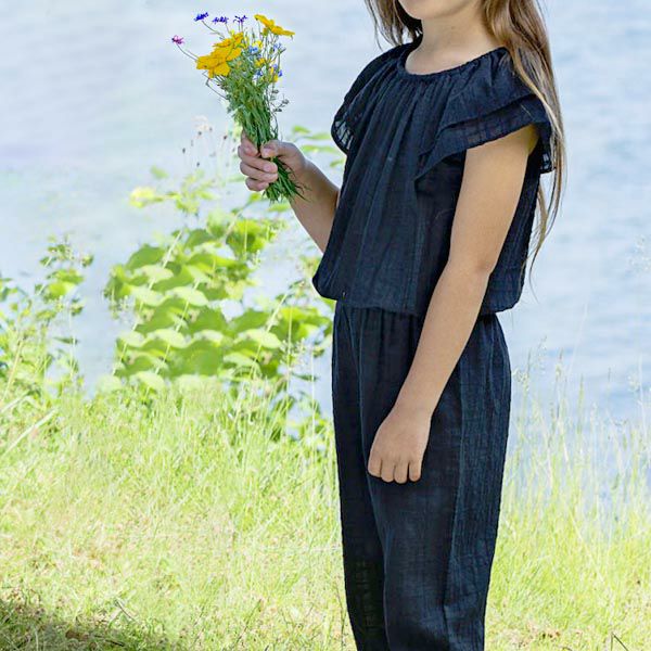 オーガニックコットン キッズ キャップスリーブジャンプスーツ HEDDA