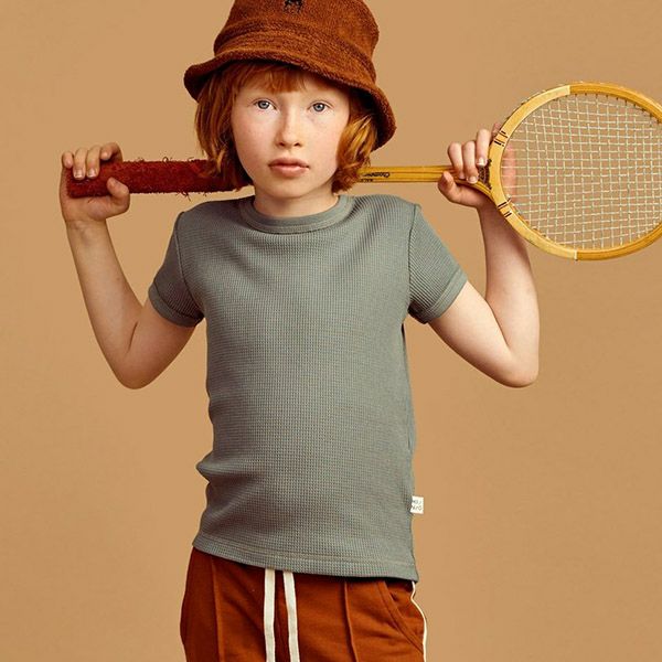 オーガニックコットン キッズワッフルTシャツ(半袖)
