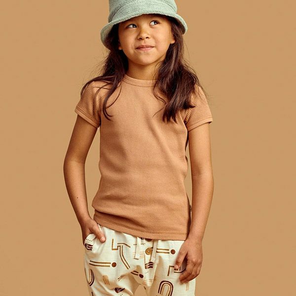 オーガニックコットン キッズワッフルTシャツ(半袖)
