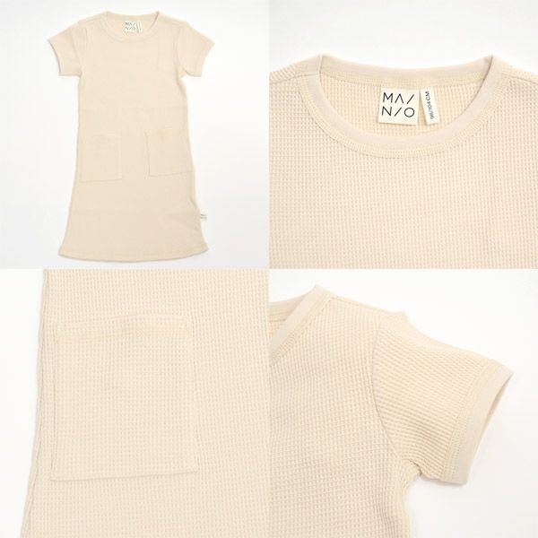 オーガニックコットン キッズワッフルワンピース(半袖)