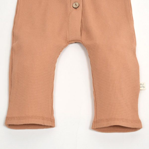 オーガニックコットン ベビーワッフルノースリーブジャンプスーツ