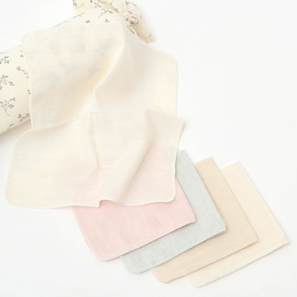 オーガニックコットン ボタニカルダイ ガーゼハンカチ 5枚セット