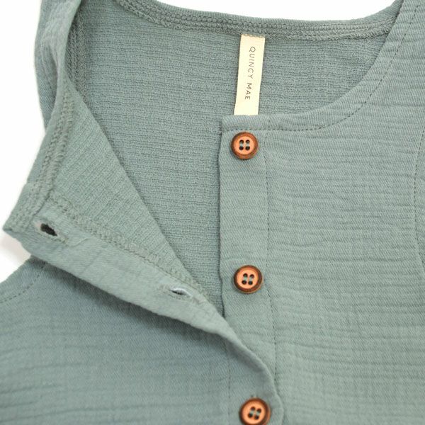 オーガニックコットン ベビーガーゼノースリーブジャンプスーツ