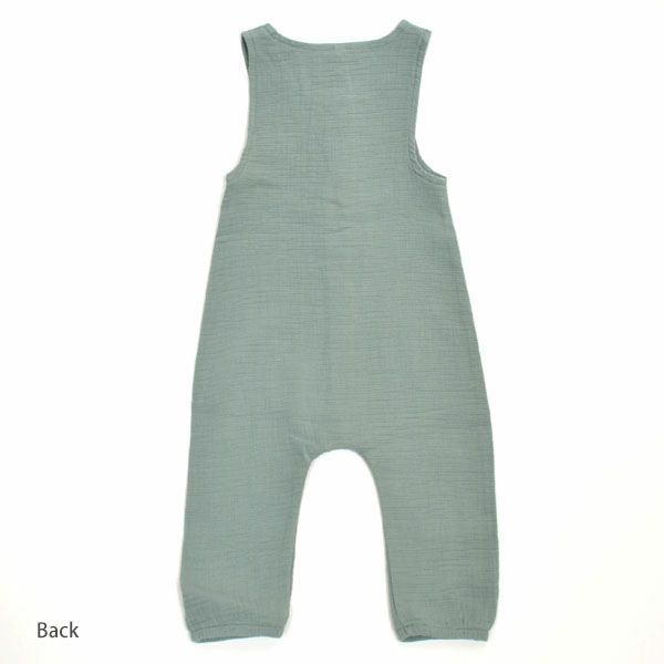 オーガニックコットン ベビーガーゼノースリーブジャンプスーツ