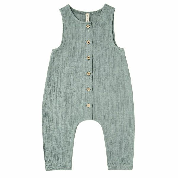 オーガニックコットン ベビーガーゼノースリーブジャンプスーツ