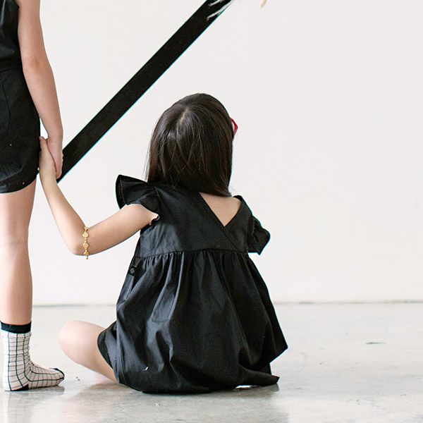 オーガニックコットン キッズフリル袖ドレス Aria