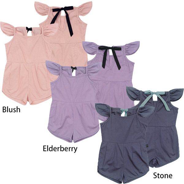 オーガニックコットン ベビーフリル袖プレイスーツHolly