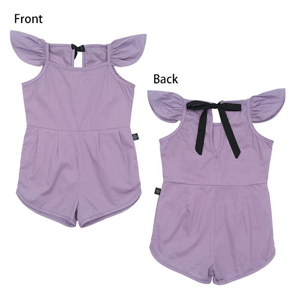 オーガニックコットン ベビーフリル袖プレイスーツHolly