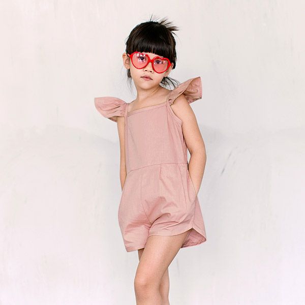 オーガニックコットン ベビーフリル袖プレイスーツHolly