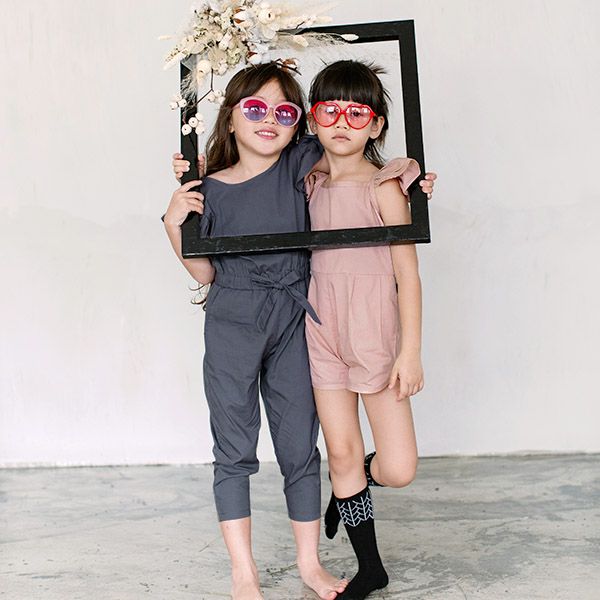 オーガニックコットン ベビーフリル袖プレイスーツHolly