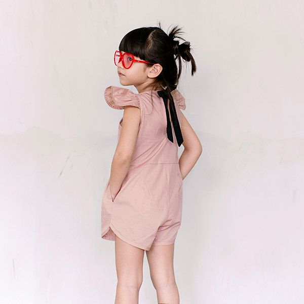 オーガニックコットン ベビーフリル袖プレイスーツHolly