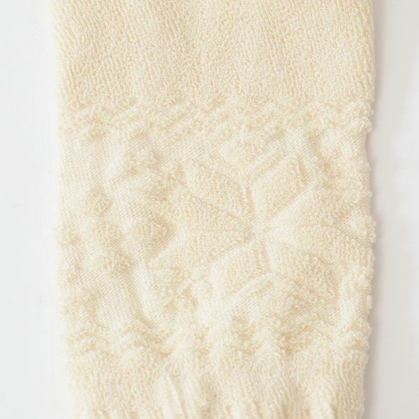 オーガニックコットン 雪柄パイル指なし手袋