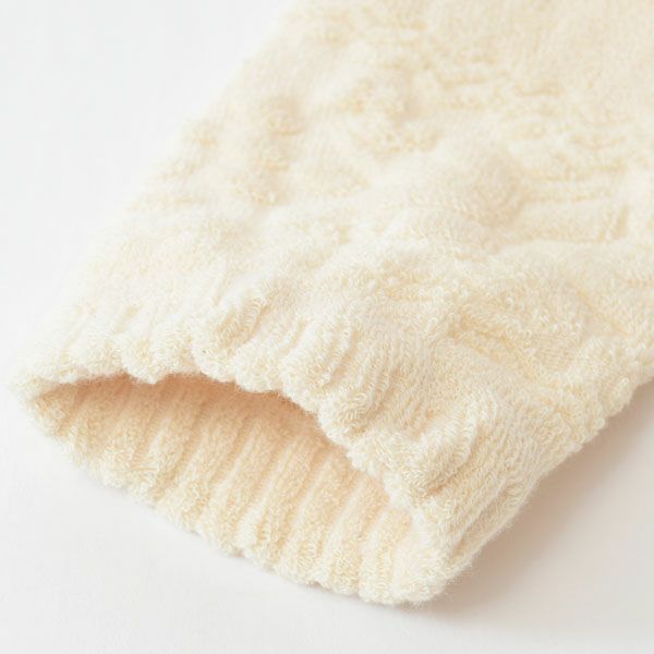 オーガニックコットン 雪柄パイル指なし手袋