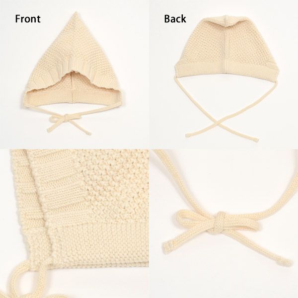 オーガニックコットン ベビーボンネット