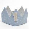 オーガニックコットン バースデークラウン Blue&Grey on Grey